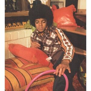 Michael Jackson c. early 1970s Gold Records Room Portrait Magazine Print